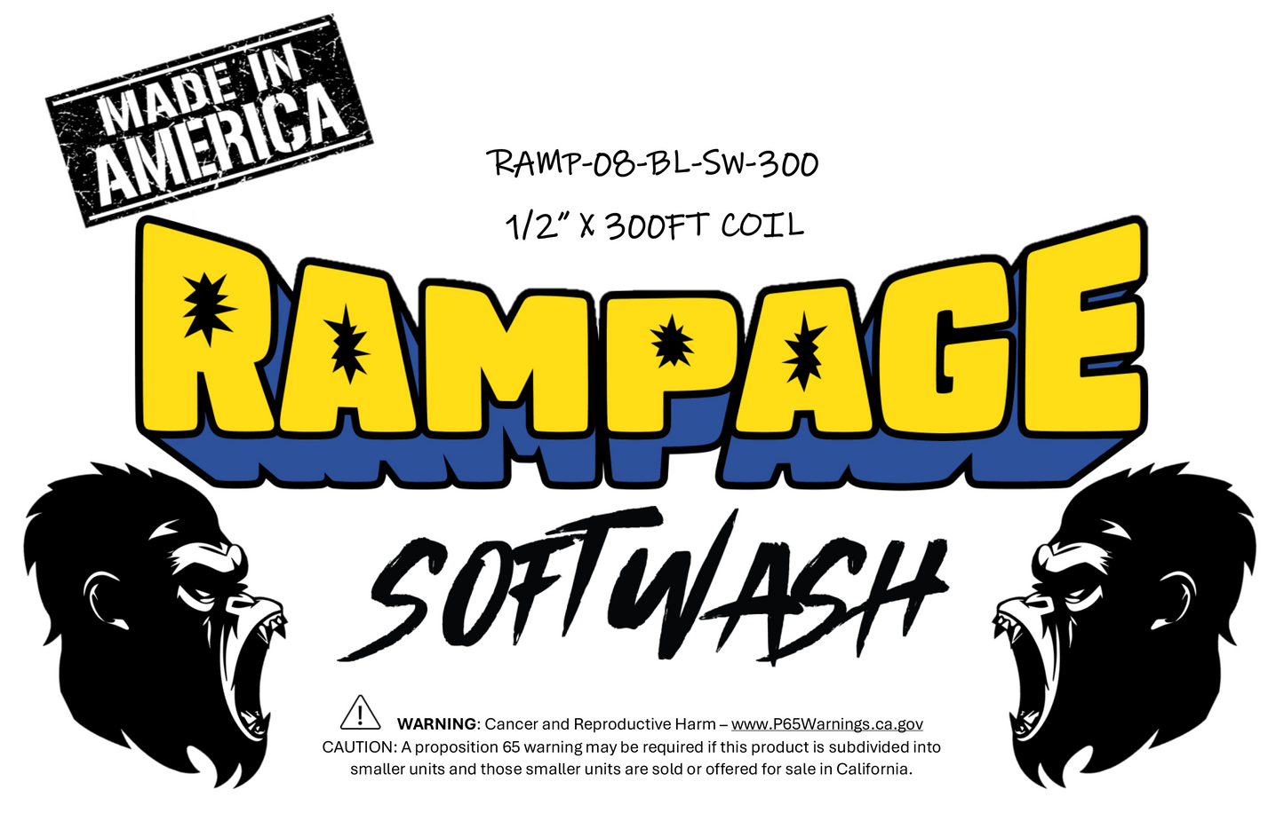 Rampage 1/2" Blue 300ft Softwash Hose