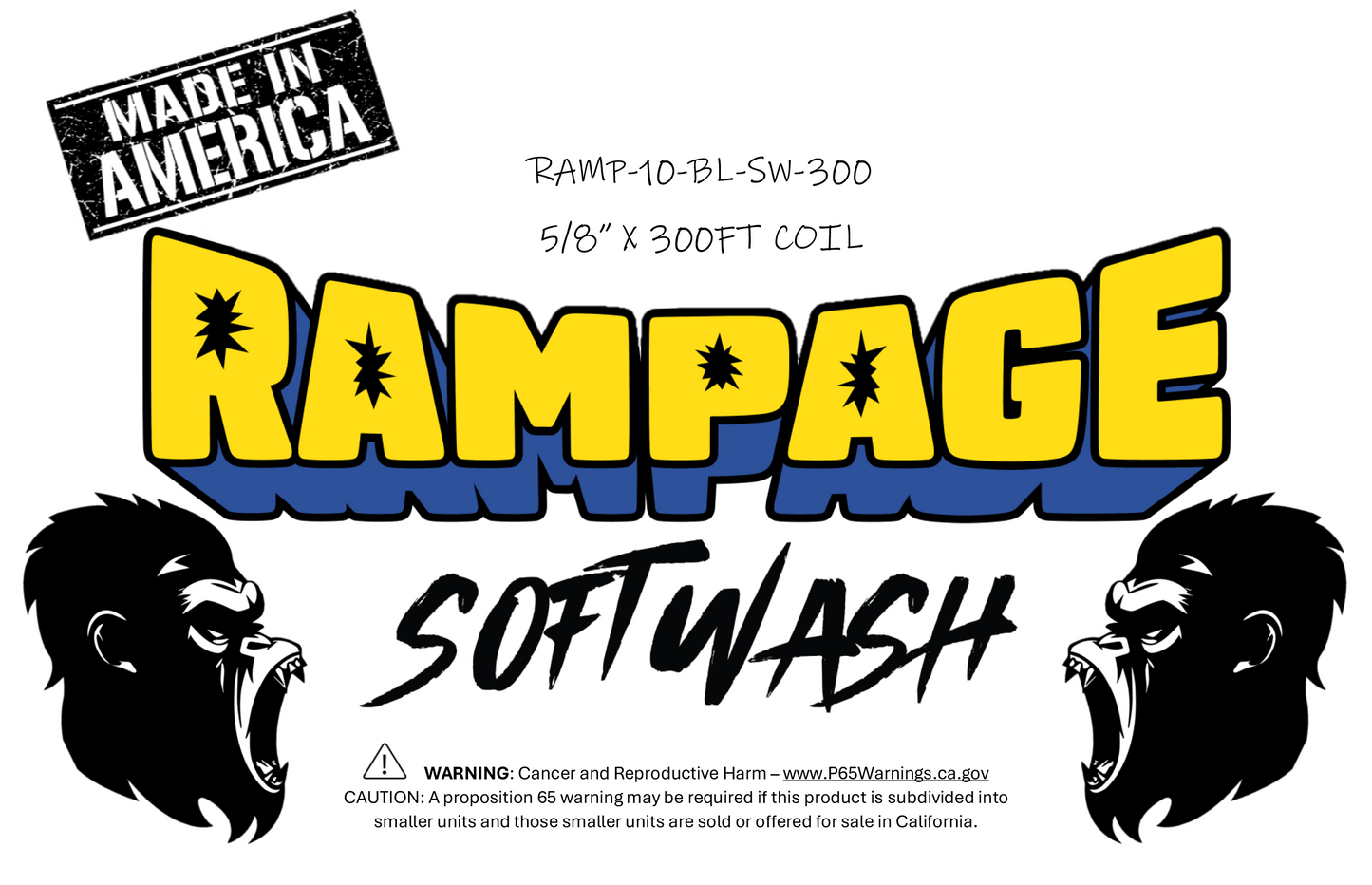 Rampage 5/8" Blue 300ft Softwash Hose