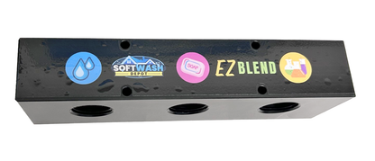 Soft Wash Mixing Manifold Block | Black & Clear | 3-Port & 4-Port