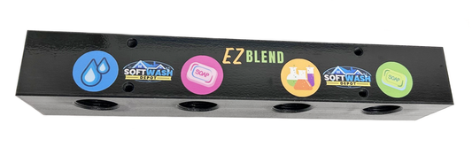Soft Wash Mixing Manifold Block | Black & Clear | 3-Port & 4-Port