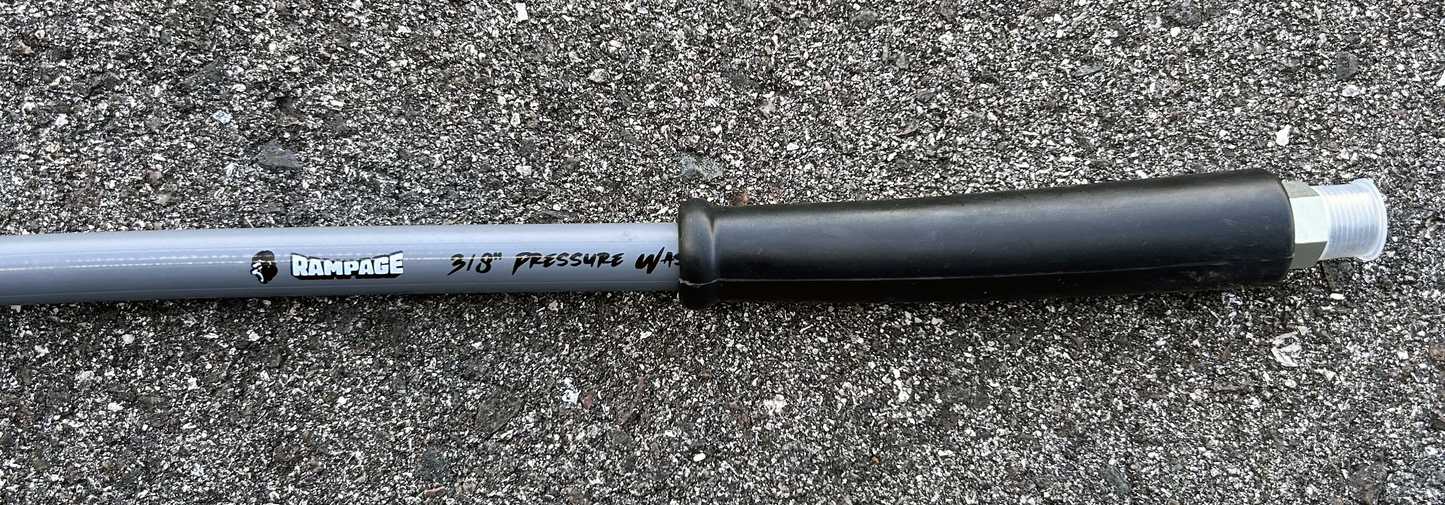 RAMP106-50: RAMPAGE 50' Smooth Gray 3/8" Single Wire 4300 PSI High Pressure Hose