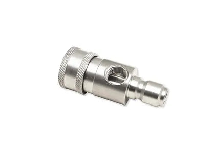 Stainless Top Mount Pressure Gauge Fitting with 1/4" Port & 3/8" QCs