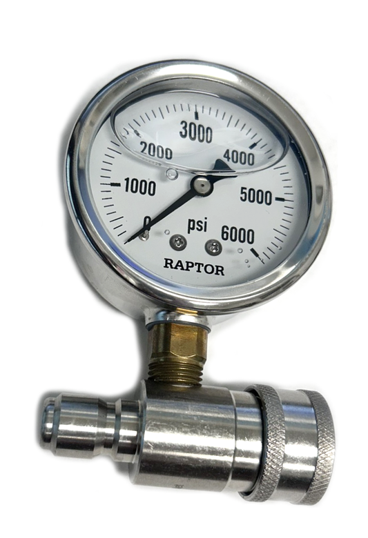 6,000psi In-Line Pressure Gauge w/ SS QC Gauge Fitting