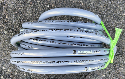 RAMP206-200: RAMPAGE BEAST 200' Smooth Gray 3/8" Double Wire 7300 PSI High Pressure Hose