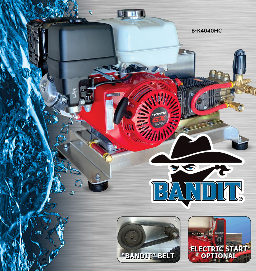 B-K5530HC Bandit 5.5GPM at 3000PSI Honda GX390 Belt Drive With Comet Pump