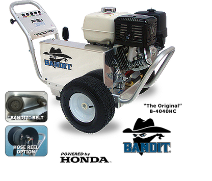 B-5530HC Bandit 5.5GPM at 3000PSI Honda GX390 With Comet Pump Belt Drive Cart