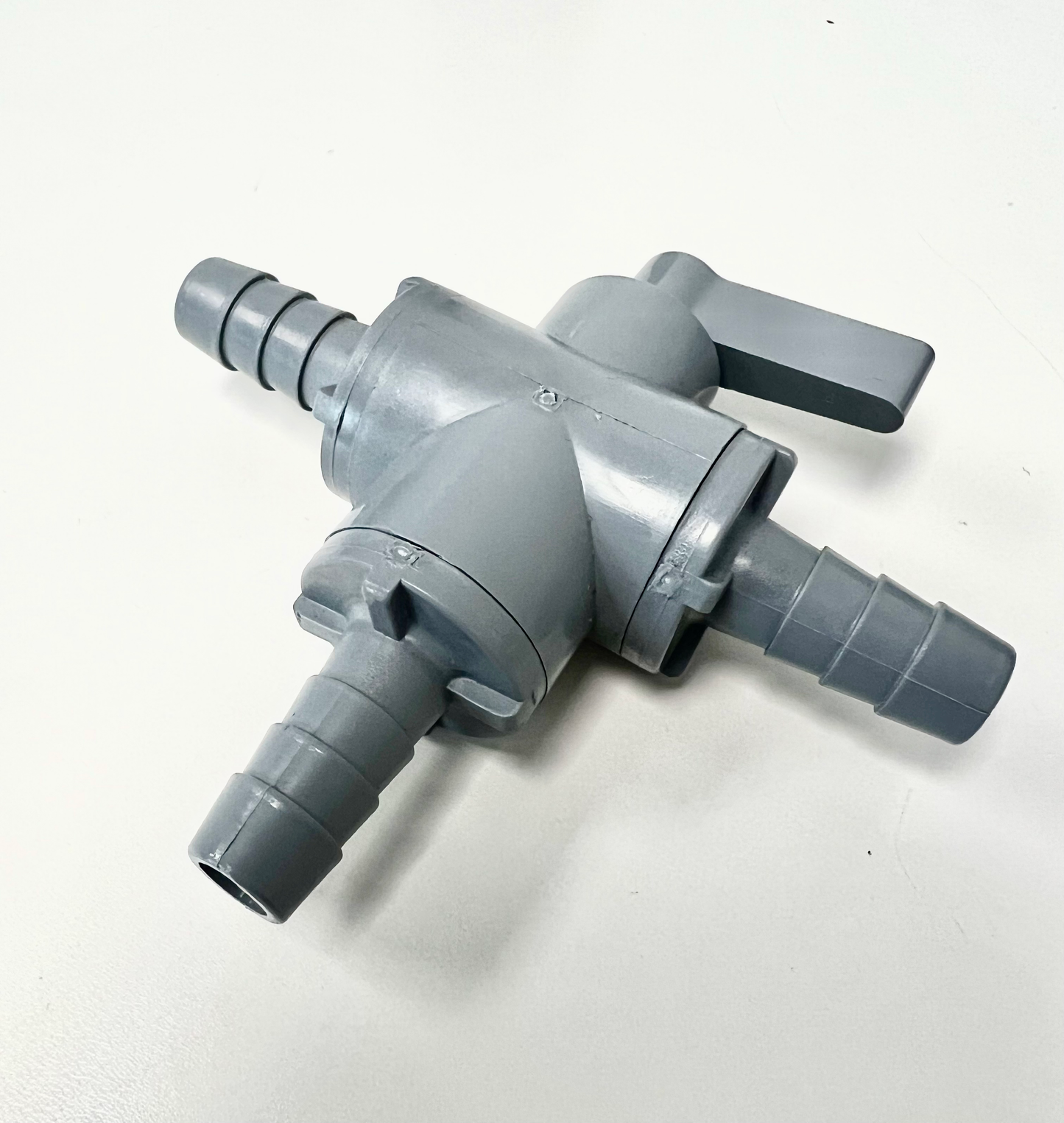 3/8" Hose Barb Series 326 3-Way PVC Ball Valve with FKM Seals