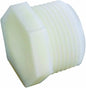 3/4" White Nylon Hex Head Plug