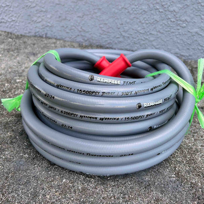 RAMP208-200: RAMPAGE BEAST 200' Smooth Gray 1/2" Double Wire 6200 PSI.