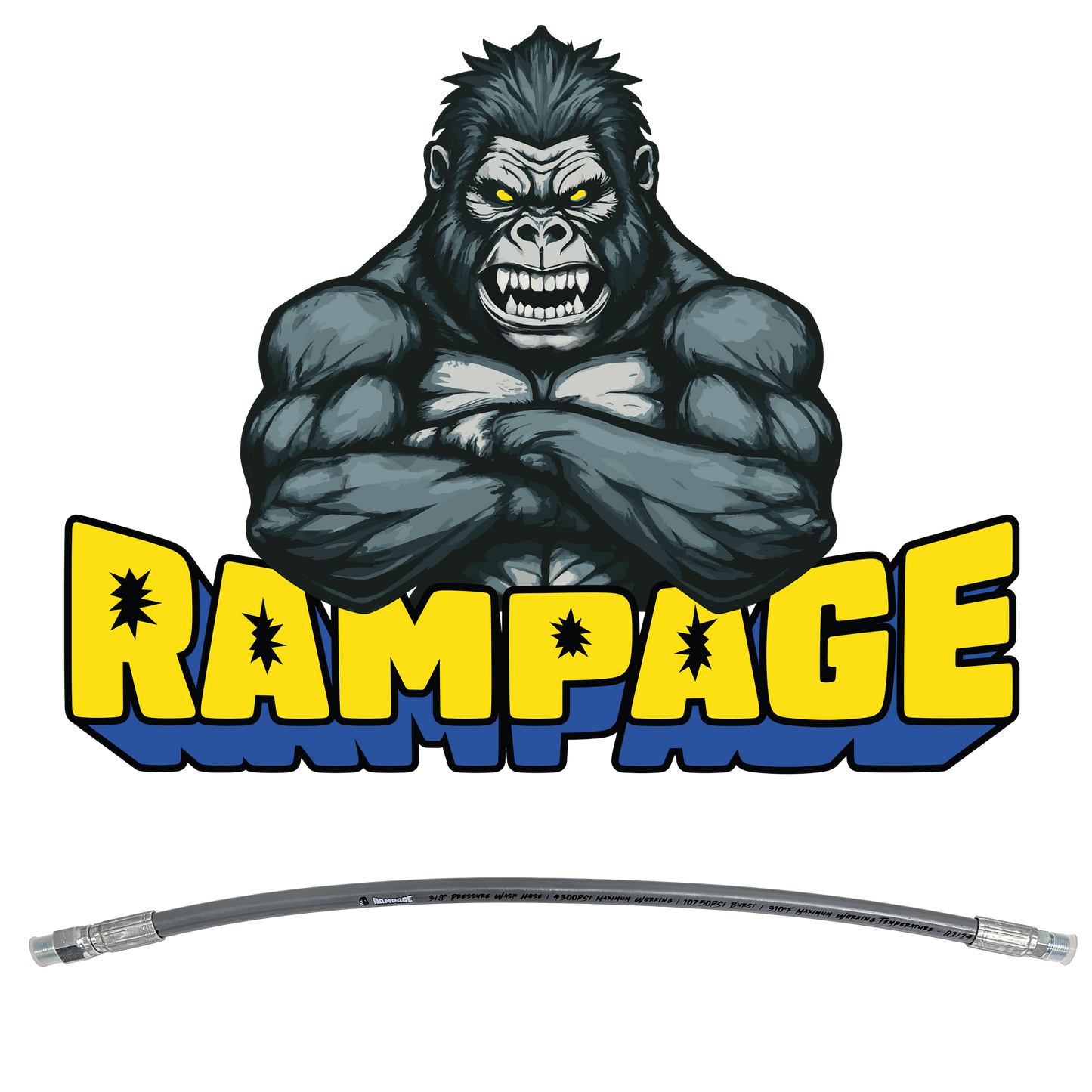 RAMPAGE Smooth Gray 3/8" Single Wire 4300 PSI Whip hoses
