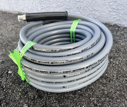 RAMP106-50: RAMPAGE 50' Smooth Gray 3/8" Single Wire 4300 PSI High Pressure Hose
