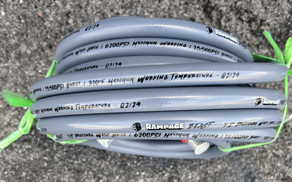 RAMP208-200: RAMPAGE BEAST 200' Smooth Gray 1/2" Double Wire 6200 PSI.