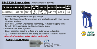 ST-2320 Spray Gun With Stainless Steel Swivel